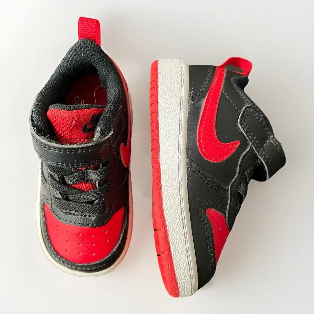 Nike Court Borough Low Recraft TD Toddler Shoes‎ Size 5C Red Black BQ5453-007
